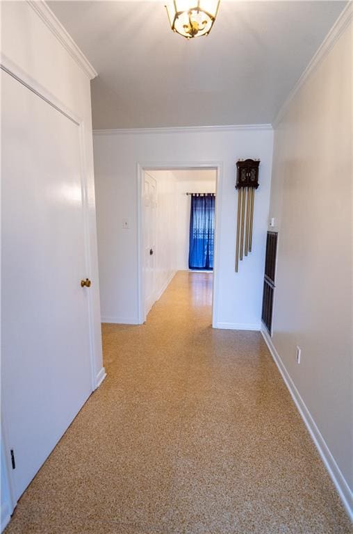 spare room with crown molding