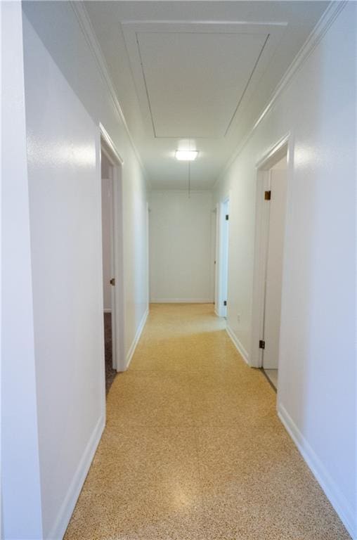 corridor with crown molding