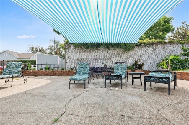 view of patio with fence