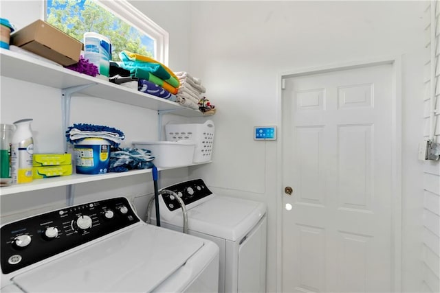 washroom featuring separate washer and dryer