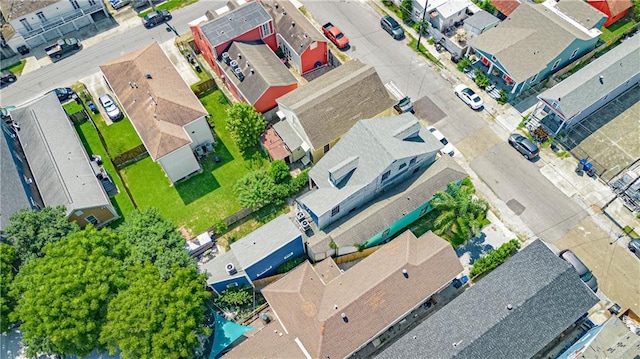 birds eye view of property with a residential view