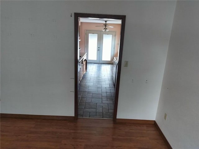 corridor with french doors