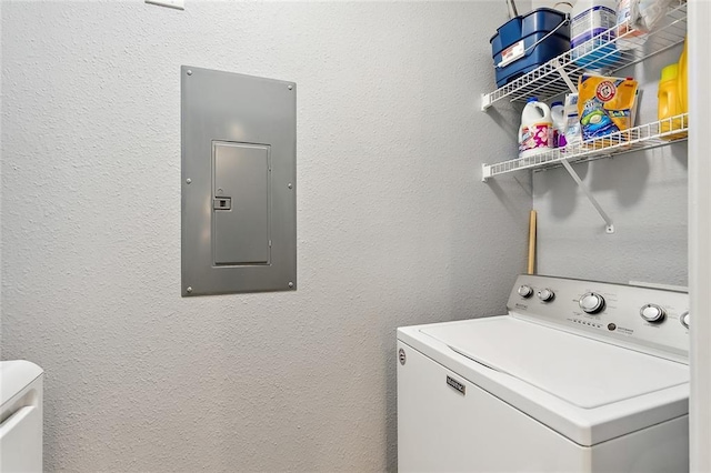 laundry area featuring washer / dryer and electric panel