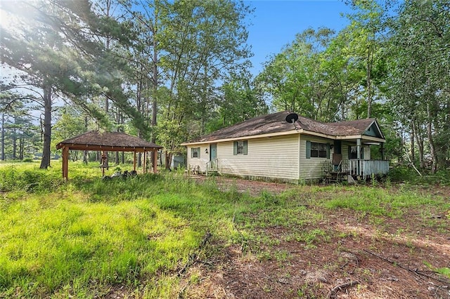 exterior space with a gazebo