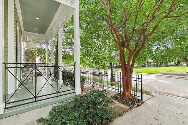 exterior space featuring covered porch