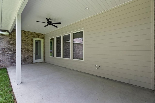 view of patio / terrace with ceiling fan