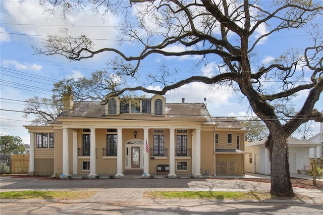 view of neoclassical home