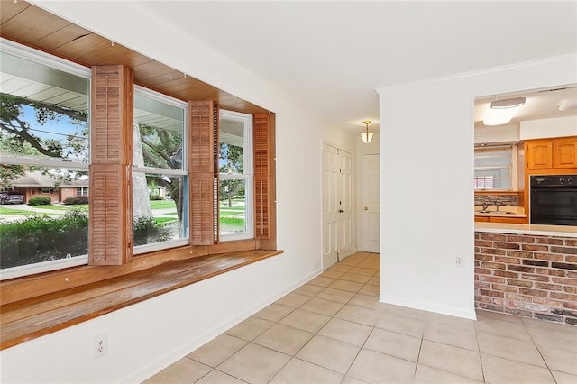 interior space with light tile patterned floors