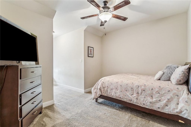 bedroom with carpet and ceiling fan