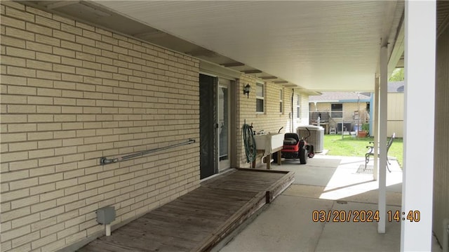 view of patio featuring central AC unit