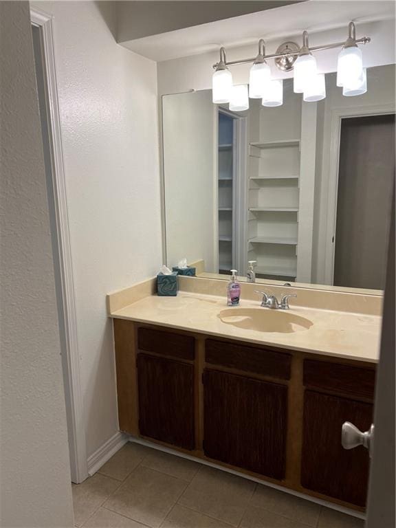 bathroom featuring vanity and tile patterned floors