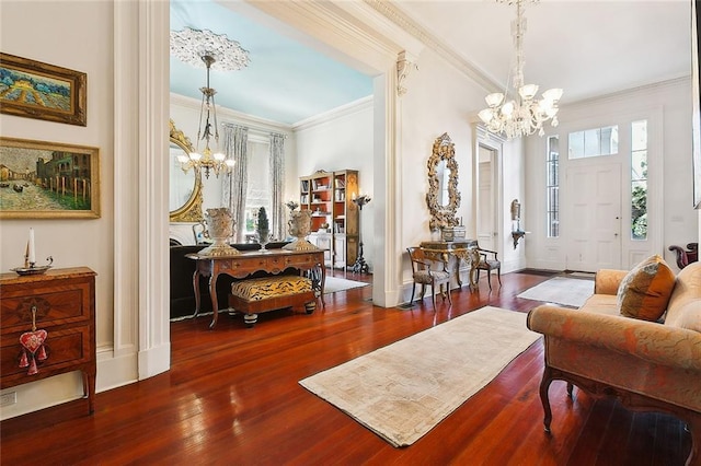 2027 Carondelet St, New Orleans, LA 70130 - foyer with dark wood-type flooring, plenty of natural light, and a chandelier