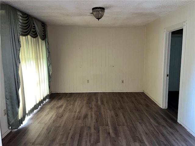 spare room featuring dark hardwood / wood-style flooring