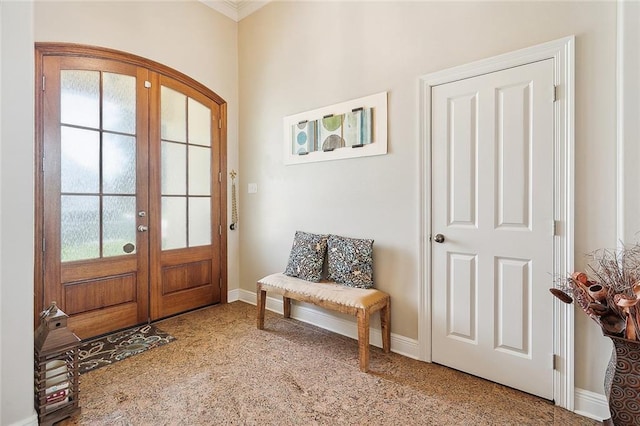 doorway featuring french doors