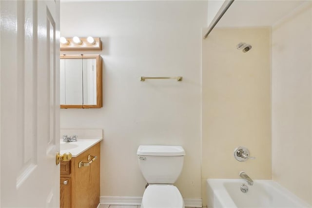 full bathroom with vanity, toilet, and shower / bath combination