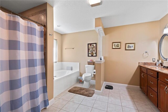 17 P M Hall Rd, Poplarville, MS 39470 - bathroom featuring tile patterned flooring, a bath, toilet, and vanity