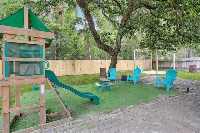 exterior space featuring a lawn and a patio