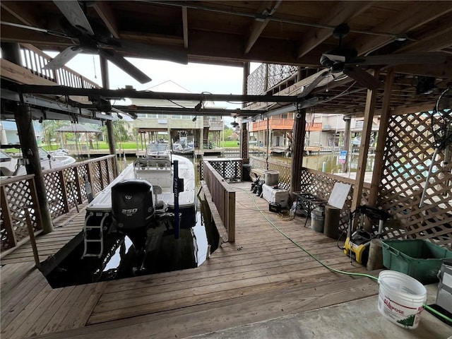 view of dock area