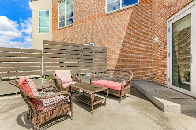 view of patio featuring outdoor lounge area