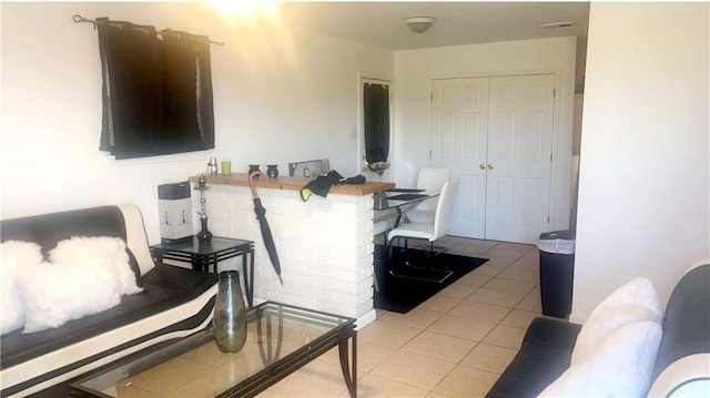 view of tiled living room