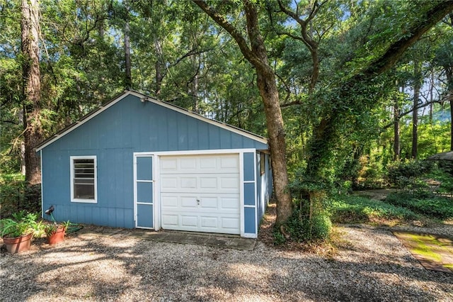 view of garage