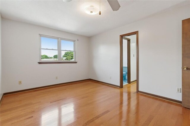 unfurnished room with light hardwood / wood-style floors