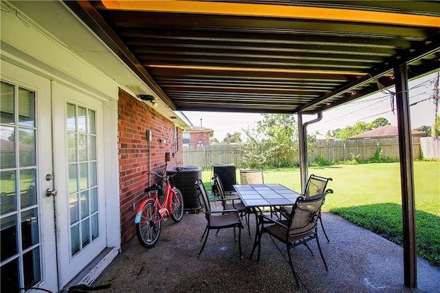 view of patio / terrace with central air condition unit