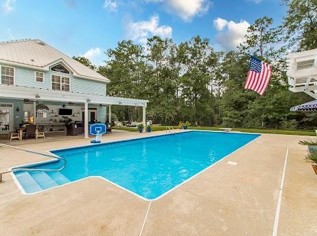 view of pool featuring a patio area