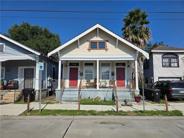 view of front facade featuring a porch