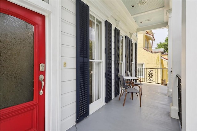 exterior space featuring covered porch