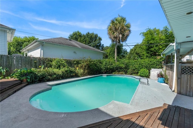 view of pool featuring a deck