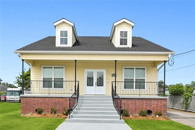 view of front of home featuring covered porch