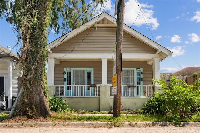 bungalow-style house featuring a porch