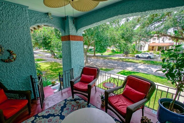 view of patio with a porch