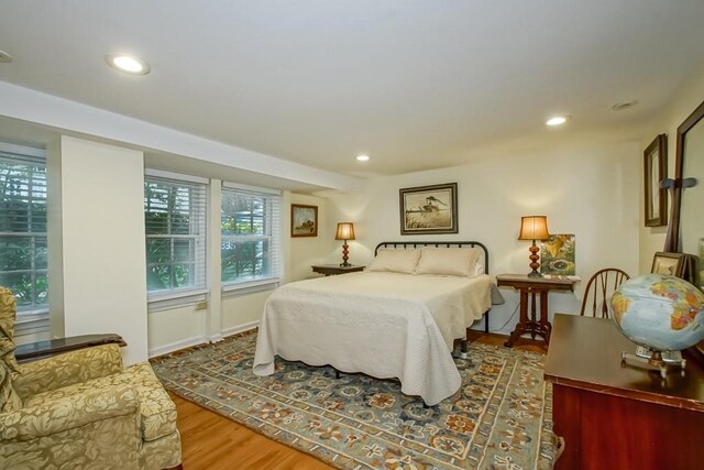 bedroom with hardwood / wood-style floors