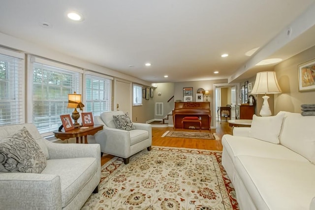 living room featuring hardwood / wood-style floors