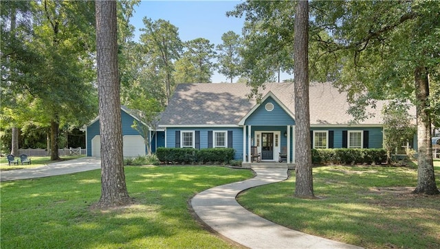 cape cod-style house featuring a front lawn