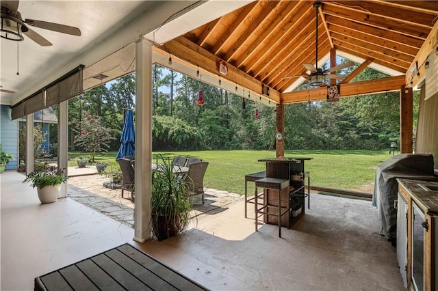 view of patio / terrace featuring grilling area and exterior kitchen