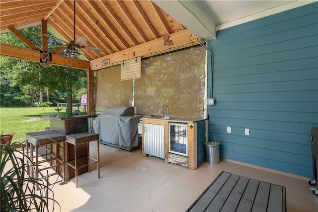 3 Pipes Loop, Covington, LA 70435 - view of patio featuring a ceiling fan and a grill