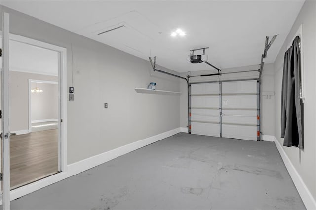 garage featuring a garage door opener