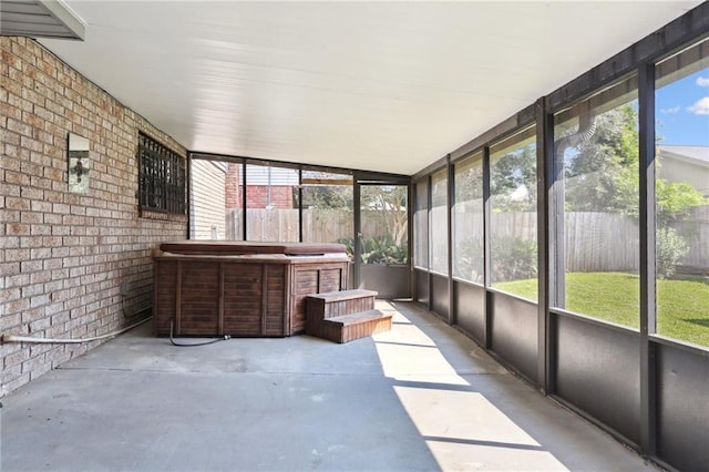 unfurnished sunroom with a wealth of natural light