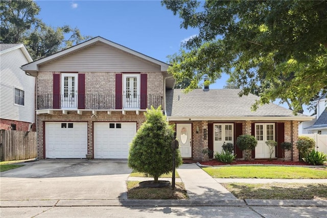 view of front facade with a garage