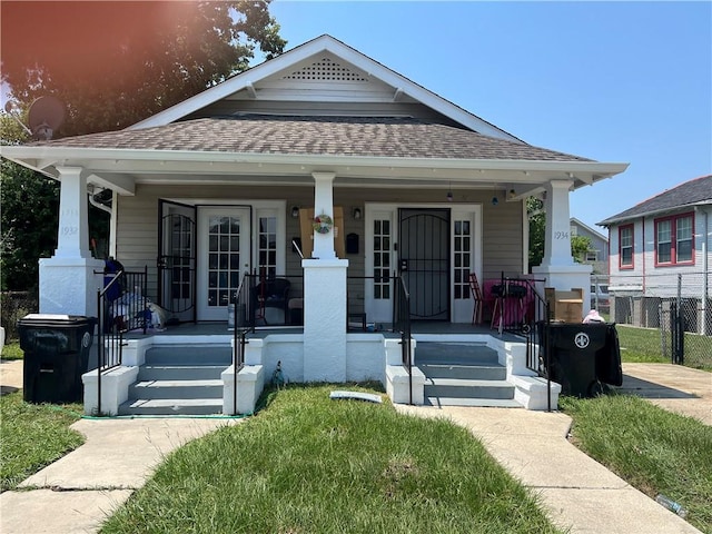 bungalow-style home with a porch