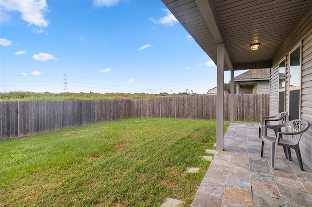 view of yard featuring a patio area