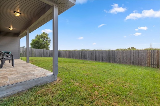 view of yard with a patio area