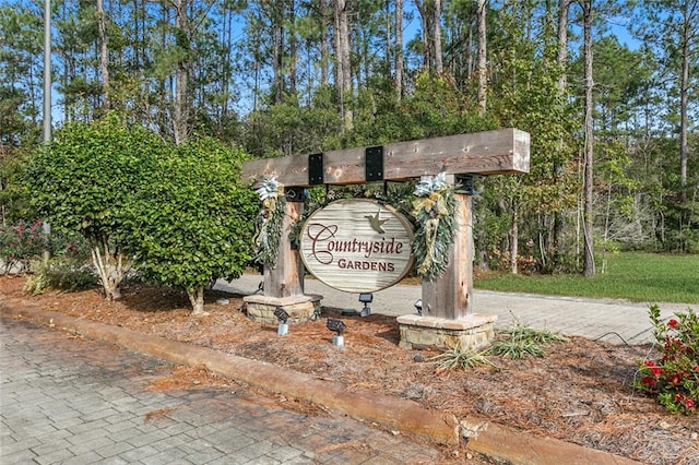 view of community sign