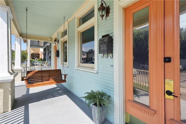 view of patio featuring covered porch