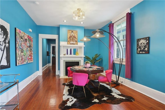 dining area featuring hardwood / wood-style flooring