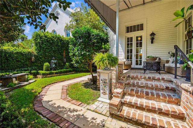 exterior space featuring covered porch