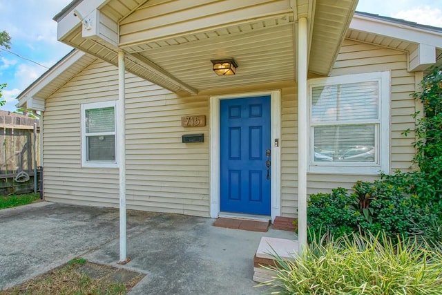 view of doorway to property